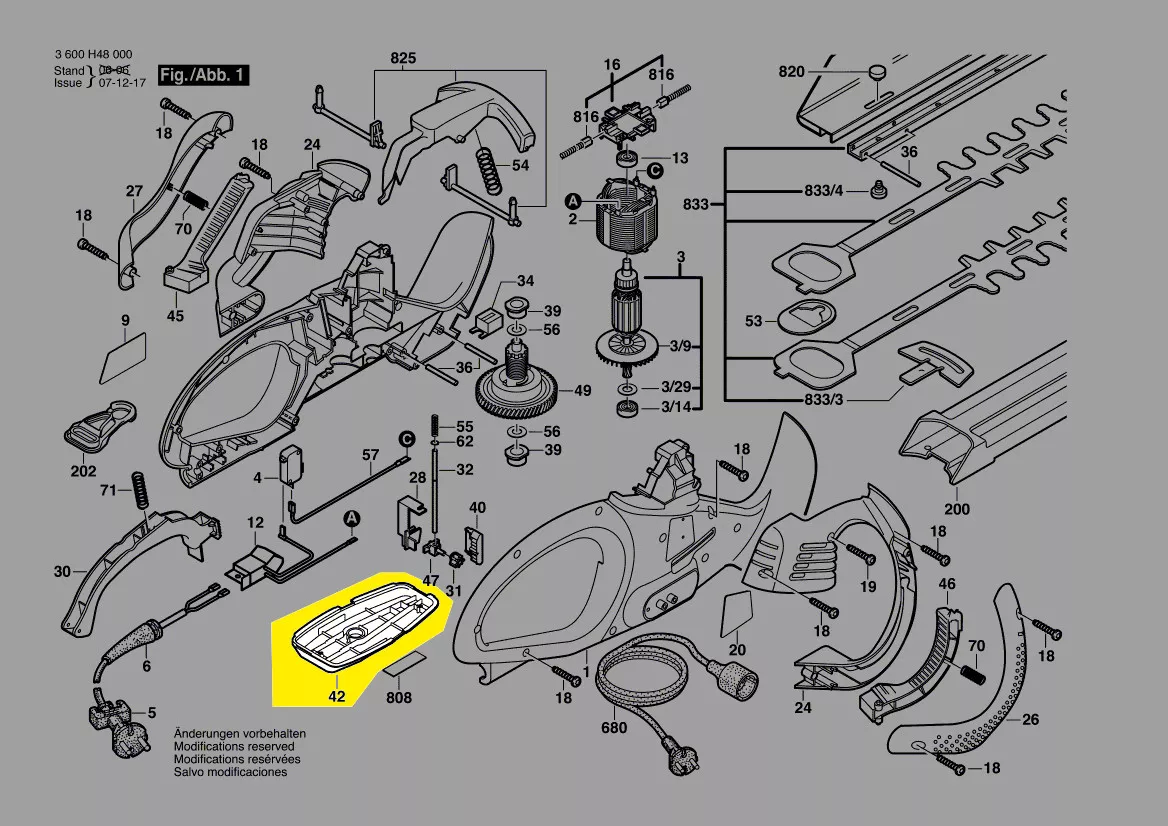 Carter réf. 2 605 808 086 pour taille-haie Bosch